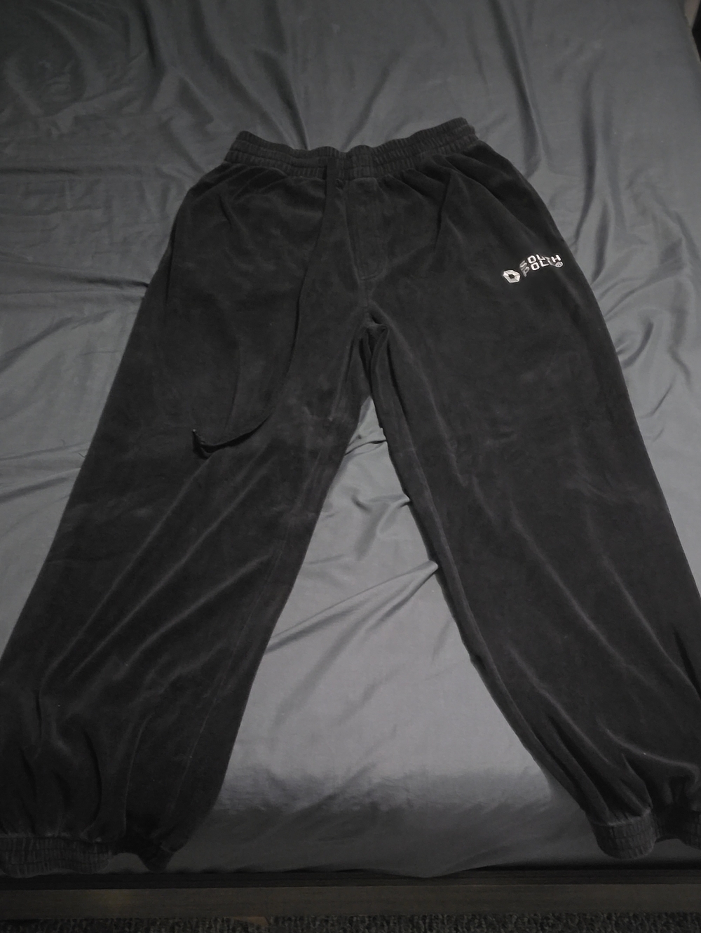 South Pole Black Velour Joggers